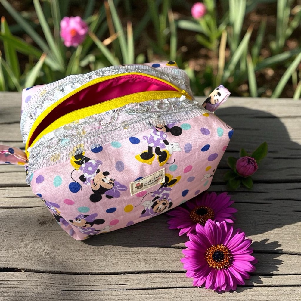 Disney Minnie Mouse Cosmetic Travel Bag - Purple and Yellow